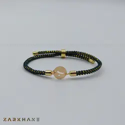 دستبند طلا حرف ب بند ابریشم - گالری طلای زرخانه