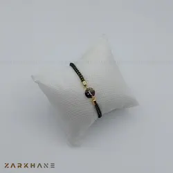 دستبند طلا حرف ب بند ابریشم - گالری طلای زرخانه