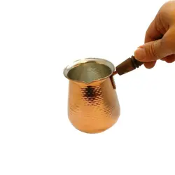 قهوه جوش مسی دسته چوبی