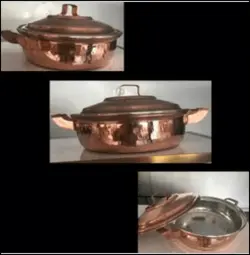 ماهیتابه مسی دردار خطی