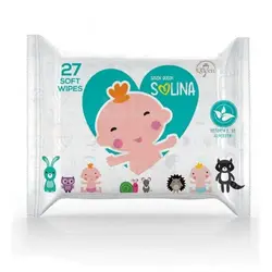 دستمال مرطوب کودک سون کویین سولینا حاوی ویتامین E و B5 بسته 27 عددی