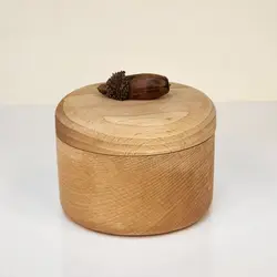 قندان چوبی بلوط طرح گرد