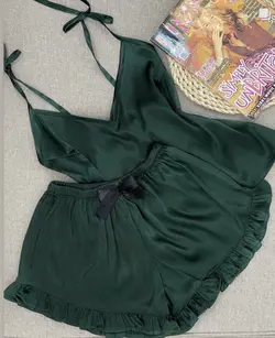 تاپ و شورتک ساتن LX طرح لاله - تولیدی دوخت لند