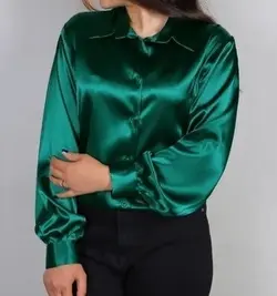 شومیز مجلسی ساتن ال ایکس - تولیدی دوخت لند