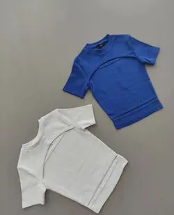 کراپ چشم گربه ای آستین چاکدار - 3683 - تولیدی دوخت لند