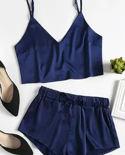 نیم تنه و شورتک ساتن LX مدل سوسن - تولیدی دوخت لند