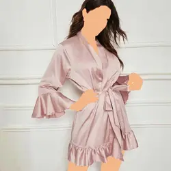 روبدوشامبر زنانه مدل آستین چین دار - تولیدی دوخت لند