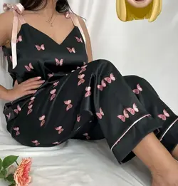 لباس خواب ساتن پیراهن ساتن lx - تولیدی دوخت لند