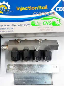 ریل سوخت پاش سی ان جی CNG نیسان همراه با کابل و پایه نصب وسام