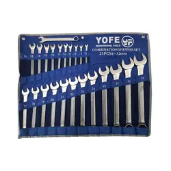 آچار یکسر تخت و یکسر رینگی یوفی مدل YE-23 مجموعه 23 عددی