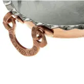 مرغ خوری مسی بیضی پایه کوتاه گوشواره دار سایز 3 طول 45 سانت