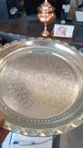 سینی دایره سایز 3.قطر 31 سانت.سه پایه گوشواره دار طرحدار