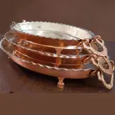 دیس بیضی پایه کوتاه گوشواره دار سایز 2 متوسط ( یک عددی ) ارتفاع 8.5طول 38 مناسب برای انواع مصارف مرغ خوری برنج خورشت
