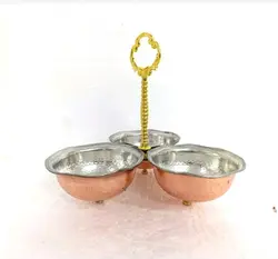 اردو خوری مسی 3 تایی مناسب انواع مصارف پذیرایی در مس نمونه زنجان.تک و عمده