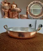ماهی تابه مسی دسته برنجی سایز 3،قطر 23،ارتفاع 4
