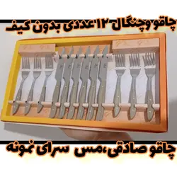 چاقو و چنگال زنجان صادقی 12 عددی بدون باربند در دو رنگ کرم و قهوه ای