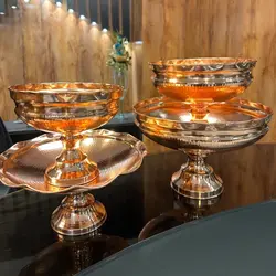 ست پذیرایی مسی 4 تیکه طرح دیبا کاسه ای