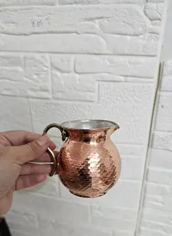 سس خوری مسی دسته برنجی دو عددی ارتفاع 8 سانت دهانه 7.5 سانت مناسب برای انواع مصارف در نس سرای نمونه