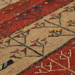 گلیم دستبافت دو متری مدل سفره کردی کد 4010738