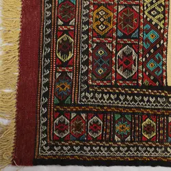 گلیم دستبافت دو متری مدل سفره کردی کد 4020490