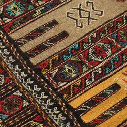 گلیم دستبافت دو متری مدل سفره کردی کد 4020490