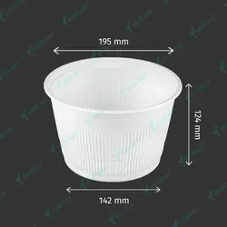 سطل 2500cc درب دار گیاهی آملون - بسته 10 عدد