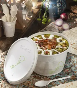 سطل 1800cc درب دار گیاهی آملون - بسته 10 عدد