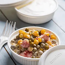 سطل 200cc درب دار گیاهی آملون - بسته 25 عدد