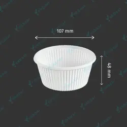 سطل 300cc درب دار گیاهی آملون - بسته 25 عدد