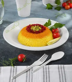 بشقاب غذاخوری گیاهی آملون - بسته 25 عدد