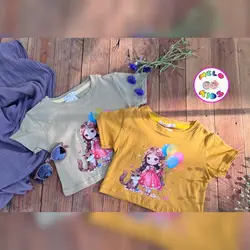 کراپ طرحدار دخترونه طرح گل و دختر