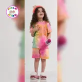 ست تیشرت شورتک راحتی طرح ساده آبرنگی