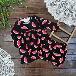 پیراهن یلدایی دخترونه مشکی طرح هندونه