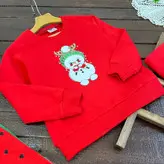 بلوز دورس تک قرمز کریسمسی طرح آدم برفی کد 435