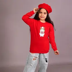 بلوز دورس تک قرمز کریسمسی طرح آدم برفی کد 435