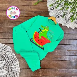 ست بلوز شلوار یلدا طرح تمساح و هندونه کد 456