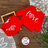 بلوز دخترونه سرشونه چین دار طرح Love کد 463