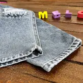 ست بلوز دورس صورتی و شلوار جین آبی طرح دختر کد 533