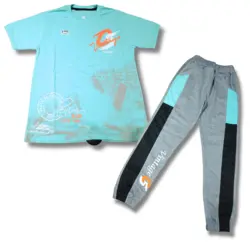 ست تیشرت شلوار اسپرت پنبه پسرانه  مناسب 7 تا 9 سال آبی