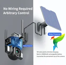 دوربین مینی اسپید دام چرخشی، خورشیدی، سولار سیمکارتی، 2 لنز، رجیستر شده Y5 Pro