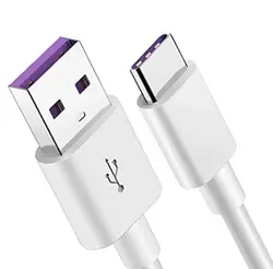کابل 1 متر شارژر و دیتا HUAWEI تایپ سی / فست / ضخیم و مقاوم / درگاه پوششی دو طرفه / تک پک جعبه ای / گارانتی 3 ماه