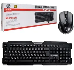کیبورد و موس بی سیم XP-W4800H / وایرلس 2.4GHz با برد 10 متر / کلیدهای مقاوم با دقت بالا در ضرب مداوم / باطری کم مصرف