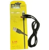 کابل 1 متر شارژر و دیتا DENMEN D07V میکرو اندرویدی / جنس PVC و بسیار مقاوم / FAST CHARGING 2.4A / درگاه پوششی / تک پک جعبه ای - رنگ: سبز