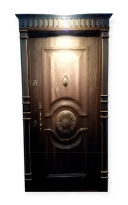 درب ضد سرقت | روکش گردو | برجسته اکونومی | کد 4058