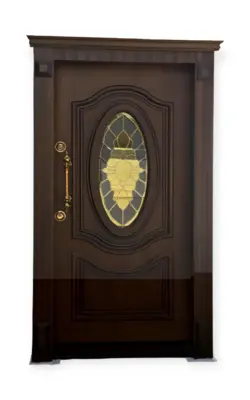 درب ضد سرقت | روکش راش | برجسته اکونومی | شیشه خور | کد 4123