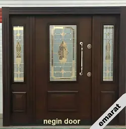 درب ضد سرقت | رویه راش | برجسته اکونومی | شیشه خور | کد 4195