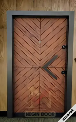 درب ضد سرقت | روکش فلز - MDF | برجسته اکونومی | شیشه خور