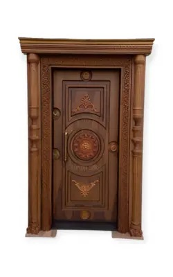 درب ضدسرقت | روکش گردو | برجسته | لوکس | کد 4139