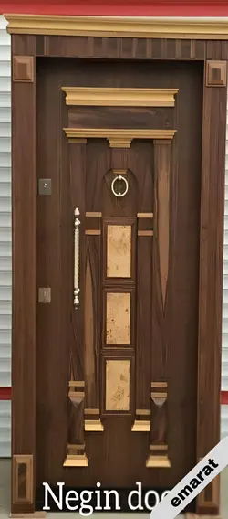 درب ضد سرقت | روکش گردو آمریکایی | برجسته | کد 4001