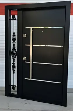 درب ضد سرقت | روکش MDF | برجسته اکونومی | شیشه خور | کد 4775